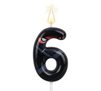 Ninja Birthday Number Candle, Pixel Masked Ninja Themed Digit Candle Happy Birthday Cake Topper Decorations for Kids Birthdays Party Supplies (Number 6)