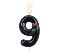 Ninja Birthday Number Candle, Pixel Masked Ninja Themed Digit Candle Happy Birthday Cake Topper Decorations for Kids Birthdays Party Supplies (Number 9)