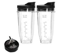 Ninja Blender Cups Replacement Cups with Seal Lids, Ninja Blender Accessories Replacement Parts for BL660 BL770 BL780 QB3001SS (2 Pcs 24oz)