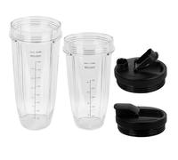 Ninja Blender Replacement Kit, 24 oz Cups+32 oz Cups with Travel Lids, Compatible with Nutri Ninja Auto iQ Blenders BL2012 BN801 BL480-30 BL640-30 BL642-30 NN100-30