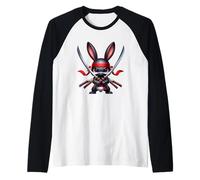 Ninja Bunny Samurai Warrior Cutie Raglan Baseball Tee