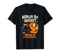 Ninja by Night Yogi by Sunrise Yoga Meditation Design T-Shirt
