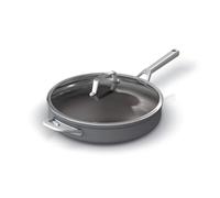 Ninja C30140 Foodi NeverStick Premium Hard-Anodized 4-Quart SautPan with Glass Lid Nonstick Durable & Oven Safe to 500?F Salt Grey