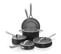 Ninja Ceramic Pro 10-Piece Cookware Set, Non-Stick Pots & Pans Set with Glass Lids, PTFE Free, Ceramic Coated, Oven Safe, All Stovetops & Induction Compatible, Black, CW39010BK