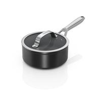 Ninja ZEROSTICK Ceramic Pro 18 cm Saucepan with Glass Lid, Scratch Resistant, Made PTFE-Free, All Hob Compatible, Black, CW30218UK