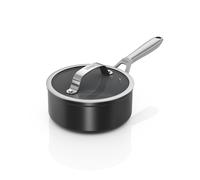 Ninja ZEROSTICK Ceramic Pro 18 cm Saucepan with Glass Lid, Scratch Resistant, Made PTFE-Free, All Hob Compatible, Black, CW30218UK