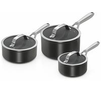 Ninja ZEROSTICK Ceramic Pro 3-Piece Saucepan Set - Black