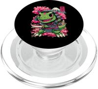 Ninja Chibi T-Rex, Japanese Samurai Warrior Dinosaur Anime PopSockets PopGrip for MagSafe
