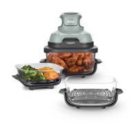 Ninja CRISPi 4-in-1 Portable Glass Air Fryer - Sage & extra CleanCrisp Glass Container Bundle