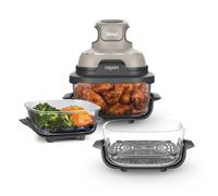 Ninja CRISPi 4-in-1 Portable Glass Air Fryer - Stone & extra CleanCrisp Glass Container Bundle