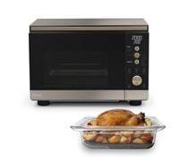Ninja CRISPi Microwave and Air Fryer, FusionCrisp Technology, 8 Microwave and 5 Air Fry Presets, Includes 5.2L PFAS-Free Glass Cooking Dish, Removable Crisper Tray, Stone & Gold MW101UKSDBRN