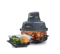 Ninja Crispi Portable Cooking System with Crispi PowerPod, 6 Cups and 4 Quart TempWare Glass, Thermal Shock Resistant, Storage Lids, Microwave Safe,