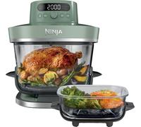 Ninja CRISPi PRO XL Glass Air Fryer, 5 Preset Cooking Functions, Includes 5.7L and 2.3L CleanCrisp Glassware Cooking Containers and Storage Lids, Moss Green AS090UKGN