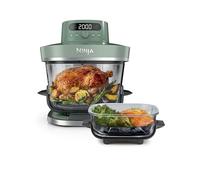 Ninja CRISPi PRO XL Glass Air Fryer, 5 Preset Cooking Functions, Includes 5.7L and 2.3L CleanCrisp Glassware Cooking Containers and Storage Lids, Moss Green AS090UKGN