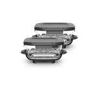 Ninja CRISPi TempWare Set of 2 Glass Containers (1.4L) with Snap Lock Lids, Heat Resistant Hot Air Fryer Glass Container, BPA Free Lid for Transportation XSKLIDPLT2EUUK