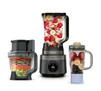 Ninja CrushBOSS 3-in-1 Blender & Food Processor Combo, 1200 Watts, SmoothSense, 3 Smart Presets, XL 2.1L Jug, BlendBOSS Tumbler, TotalPrepBOSS Food Processor, Onyx LB401UKBK