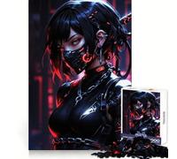 Ninja Cyberpunk Girl Jigsaw Puzzles1000 Pieces Mind Skill Toy Soothing Play Precision Cut Art Collection Piece (38x26cm)