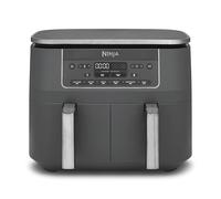 Ninja Dual Zone Digital Air Fryer, 2 Drawers, 7.6L, 6-in-1, Uses No Oil, Air Fry, Max Crisp, Roast, Bake, Reheat, Dehydrate, Non-Stick, Dishwasher Safe Baskets, Gun Metal Grey DZ300UK