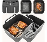 Ninja DZ400UK Silicone Liners | Airflow Pro™ Liners for Glove-Like Fit, 15mm Ridges for Crisp Airflow + 3mm Thick | Dishwasher Safe | Designed for Ninja DZ400UK Accessories 2PCS | by iStock Kitchen