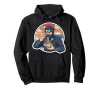 Ninja Eating Ramen Noodles Lover Traditional Japanese Art Pullover Hoodie