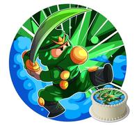 Ninja - Edible Cake Topper Diameter 20 cm - Strong Ninja Motif for Boys Birthday - On Sugar Paper - Ready to Use - Made in EU