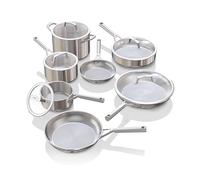 Ninja EverClad Stainless Steel Cookware 12 Piece Pots & Pans Set, All Stovetops & Induction, Oven Safe to 600°F, PFAS Free, Tri-Ply Commercial-Grade, C99012