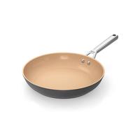 Ninja Extended Life 28cm Ceramic Frying Pan, Non-Stick (No PFAs, PFOAs, Lead or Cadmium), Induction Compatible, Stainless Steel Handle, Oven Safe to 285°C, Terracotta & Grey, CW90028UK