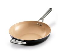 Ninja ExtendedLife 28cm Ceramic Wok, Non-Stick (No PFAs, PFOAs, Lead or Cadmium), Induction Compatible, Stainless Steel Handle, Oven Safe to 285°C, Terracotta & Grey, CW90928UK