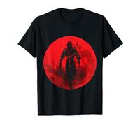 Ninja Figher Red Moon Japan Sword Samurai Warrior T-Shirt