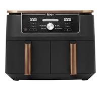 Ninja Foodi MAX Dual Zone Air Fryer, Amazon Exclusive, Tongs, 2 Drawers, 9.5L, 6-in-1, Use No Oil, Air Fry, Max Crisp, Roast, Bake, 8 Portions, Nonstick Dishwasher Safe Baskets, Copper/Black AF400UKCP
