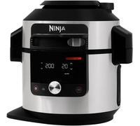Ninja Foodi MAX Air Fryer Multicooker, Smart Lid, 14 Cooking Functions in 1, 7.5L, Pressure Cooking, Air Frying, Slow Cooking, Grill and More, Digital Probe, Stainless Steel, OL750EU