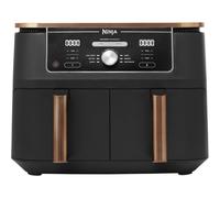 Ninja Foodi MAX Dual Zone Air Fryer, 9.5L, 6-in-1, 2 Drawers, No Oil, Nonstick Baskets, Copper/Black - AF400UKCP, New