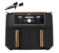 Ninja Foodi MAX Dual Zone Air Fryer, Amazon Exclusive, Tongs, 2 Drawers, 9.5L, 6-in-1, Use No Oil, Air Fry, Max Crisp, Roast, Bake, 8 Portions, Nonst