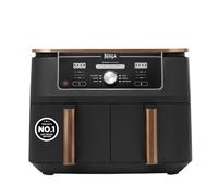 Ninja Foodi MAX Dual Zone Air Fryer, Amazon Exclusive, Tongs, 2 Drawers, 9.5L, 6-in-1, Use No Oil, Air Fry, Max Crisp, Roast, Bake, 8 Portions, Nonstick Dishwasher Safe Baskets, Copper/Black AF400UKCP