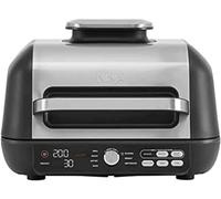 Ninja Foodi MAX PRO Grill, Plancha Flat Grill Plate & Airfryer, 3.8 L Hot Air Fryer, Air Fryer with Digital Temperature Sensor, Dishwasher Safe Parts, 7-in-1, Silver/Black AG651EU