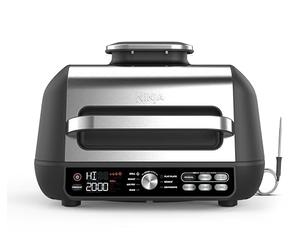 Ninja Foodi Max Pro Health Grill & Air Fryer, Silver/Black AG651UK | Includes Flat Plate, Digital Cooking Probe & Cleaning Brush. Air fry, bake & more. Dishwasher Safe Removable Parts.