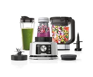 Ninja Foodi Power Nutri Blender 3-in-1, Blend Smoothie Bowls, Thick Spreads & Frozen Drinks, Automatic Programs, 2.1L Jug, 700ml Cup & 400ml Bowl with with Power Paddle, 1200W, Silver CB350UK