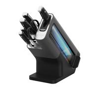 Ninja Foodi StaySharp Knife Block with Integrated Sharpener, 6-Piece Set [K32006UK] Stainless Steel, Scissors, Silver / Black