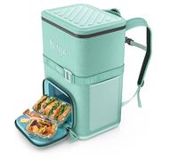 Ninja FrostVault Go Backpack Soft Cooler with Cold Dry Zone Storage, Ergonomic Backpack Straps For Lightweight Carrying, Premium Heavy Duty Insulated Cooler, Keeps Ice For Hours, Cactus Green, FF136AQ