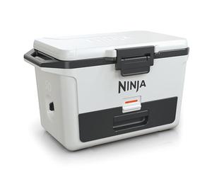 Ninja FrostVault Hard Cooler 47L, Cool Box, Holds Ice up to 6 Days, Integrated Dry Storage Drawer with Refrigerator Temperature, for 80 Cans, Cloud White FB151EUWH