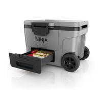 Ninja FrostVault Heavy-Duty Insulated Cool Box, Wheeled Premium Cooler with Dry Zone Integrated Fridge-Temp Dry Storage Drawer, Keeps Ice for Days, Fits up to 68 Cans, Slate Grey, FB245EUGY