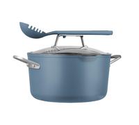 Ninja Frying Pan ZEROSTICK Foodi 8-in-1 Possible Pan with Glass Lid Utensil & Roasting Rack CW202BLUK in Blue Ninja Blue