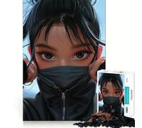 Ninja Girl Anime Hard Jigsaw Puzzle for Adults 1000 Pieces Solid Logic Toy Simple Fun Precision Cut (38x26cm)