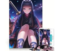 Ninja Girl Butterflies Jigsaw Puzzles1000 Pieces Mind Skill Toy Soothing Play Precision Cut Art Collection Piece (50x75cm)