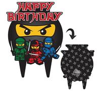 Ninja go Blocks Birthday Cake Topper Cupcake Building Bricks Party
