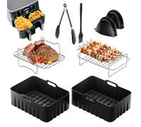 Ninja Hot Air Fryer Accessories - Airfryer Accessories for Ninja Foodi Dual Zone AF400EU/AF300EU (7.6L - 9.5L) & Most Other Dual Airfryer - BPA Free Air Fryer Accessories