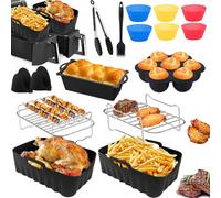 Ninja Hot Air Fryer Accessories, Airfryer Accessories for Ninja Foodi Max Dual Zone Hot Air Fryer AF400EU AF451EU AF300EU 7.6L-9.5L, Silicone Mould Airfryer Accessories
