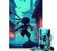 Ninja in Japanese City 1000 Pieces Jigsaw Puzzles for Adults Smart Toy Home Activity Accurate Cut Wall Art Decor (38x26cm)