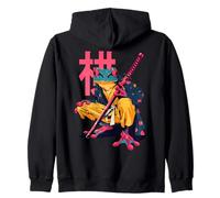 Ninja Japanese Kanji Katana Samurai Frog Zip Hoodie