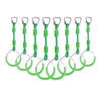 Ninja Jungle Ring Warrior Obstacle Course Trapeze Climbing Fist Kids Boys Adults Swing Playset, 8 Green Fitness Gymnastic Rings Hanging Monkey Bars Outdoor Backyard Playground Gym Training Equipment